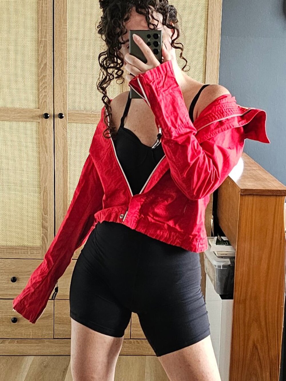 Red Bench Windbreaker Jacket with foldaway hood